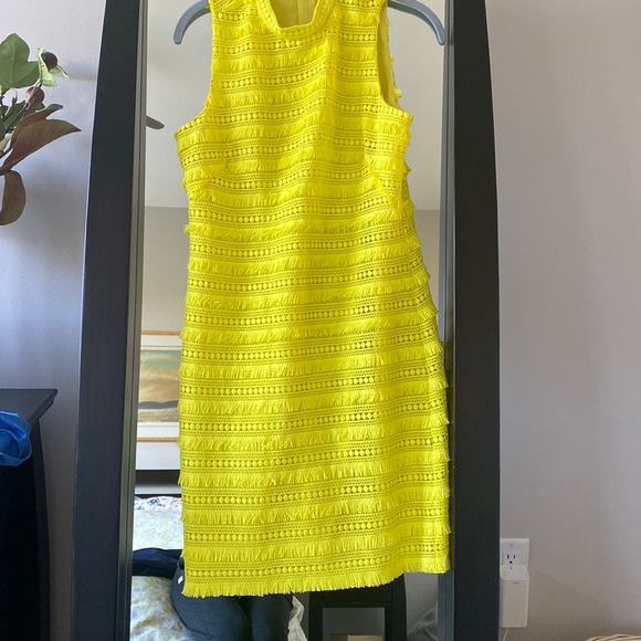 J. Crew Dresses & Skirts - J. Crew Fringe Shift Dress Size 4 Citron